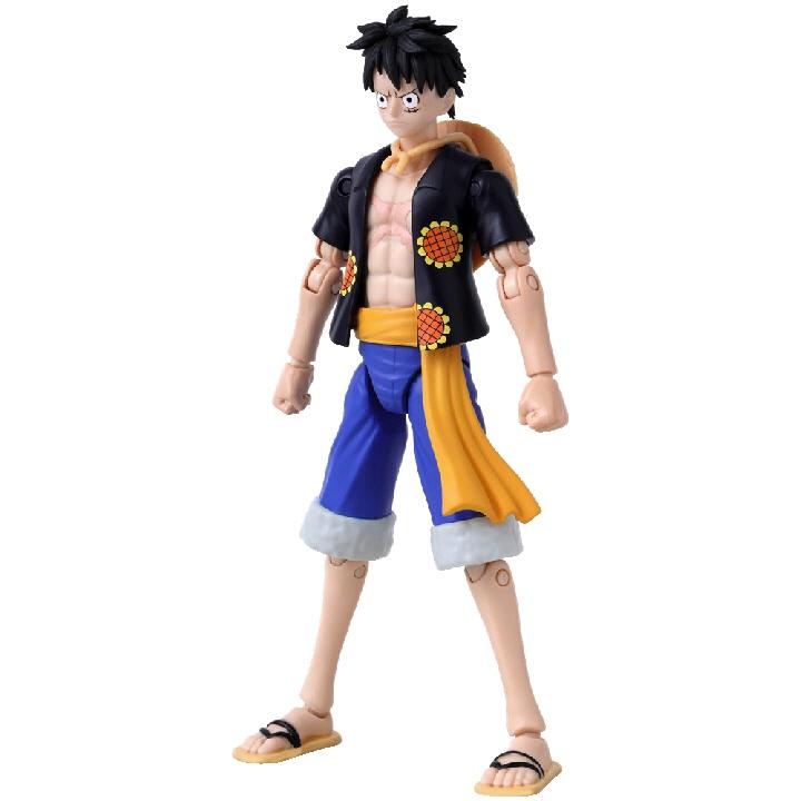 Anime Heroes One Piece Figur med tilbehør, 16 cm - Monkey D. Luffy (Dress rosa versjon)