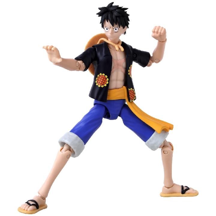 Anime Heroes One Piece Figur med tilbehør, 16 cm - Monkey D. Luffy (Dress rosa versjon)