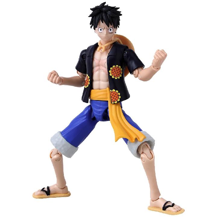 Anime Heroes One Piece Figur med tilbehør, 16 cm - Monkey D. Luffy (Dress rosa versjon)