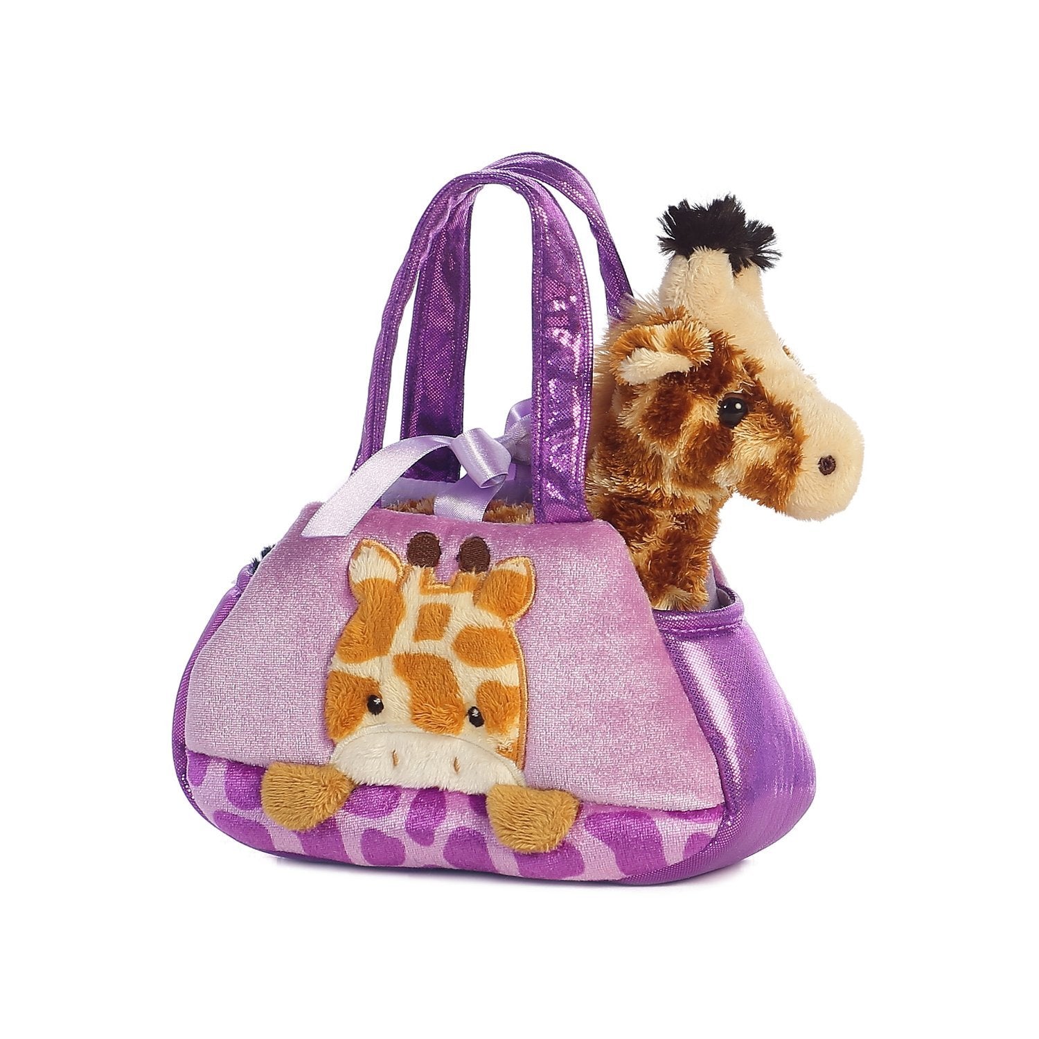 Aurora Fancy Pals Plysjleke-siraff i veske, 20 Cm