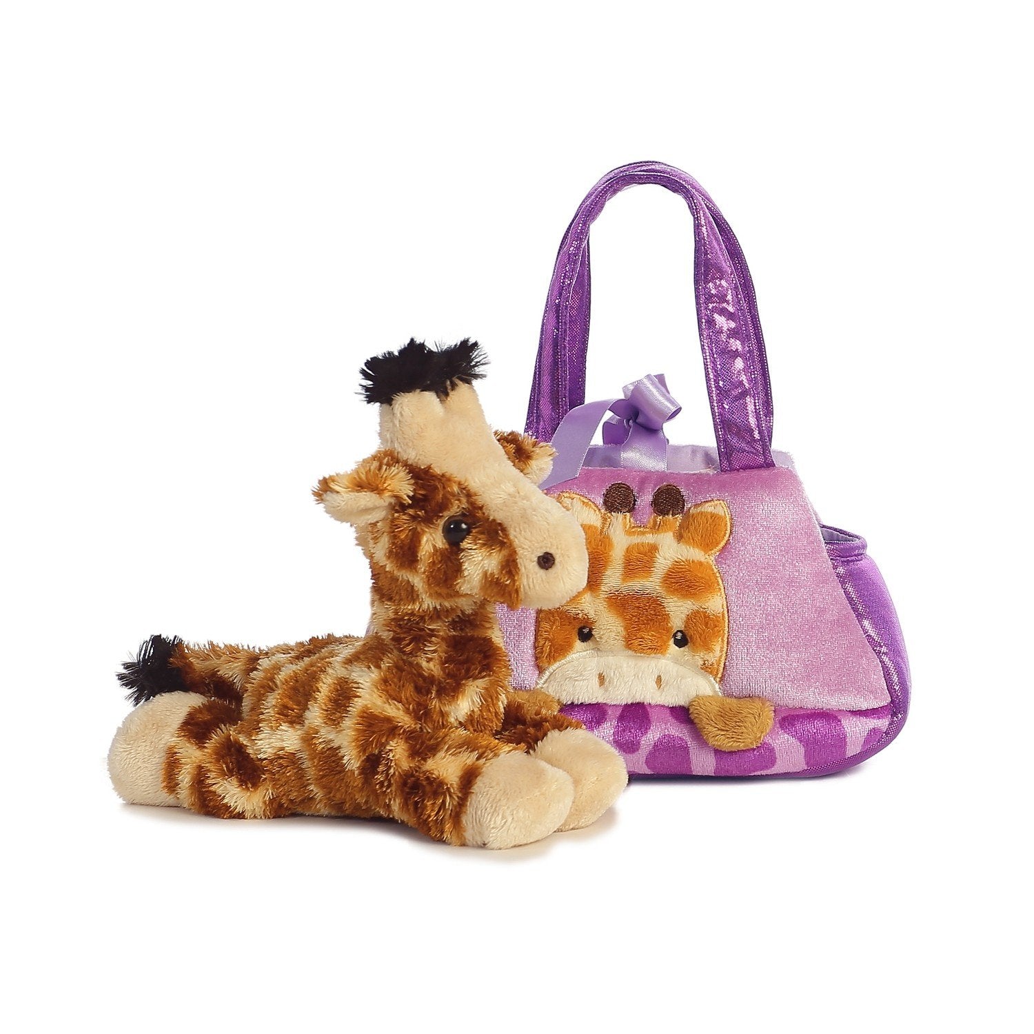 Aurora Fancy Pals Plyschleksaksgiraff i påse, 20 Cm