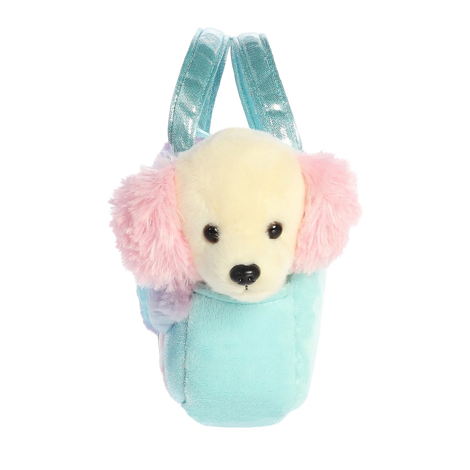 Aurora Fancy Pals plyshund i en bomuldspose, 20 Cm