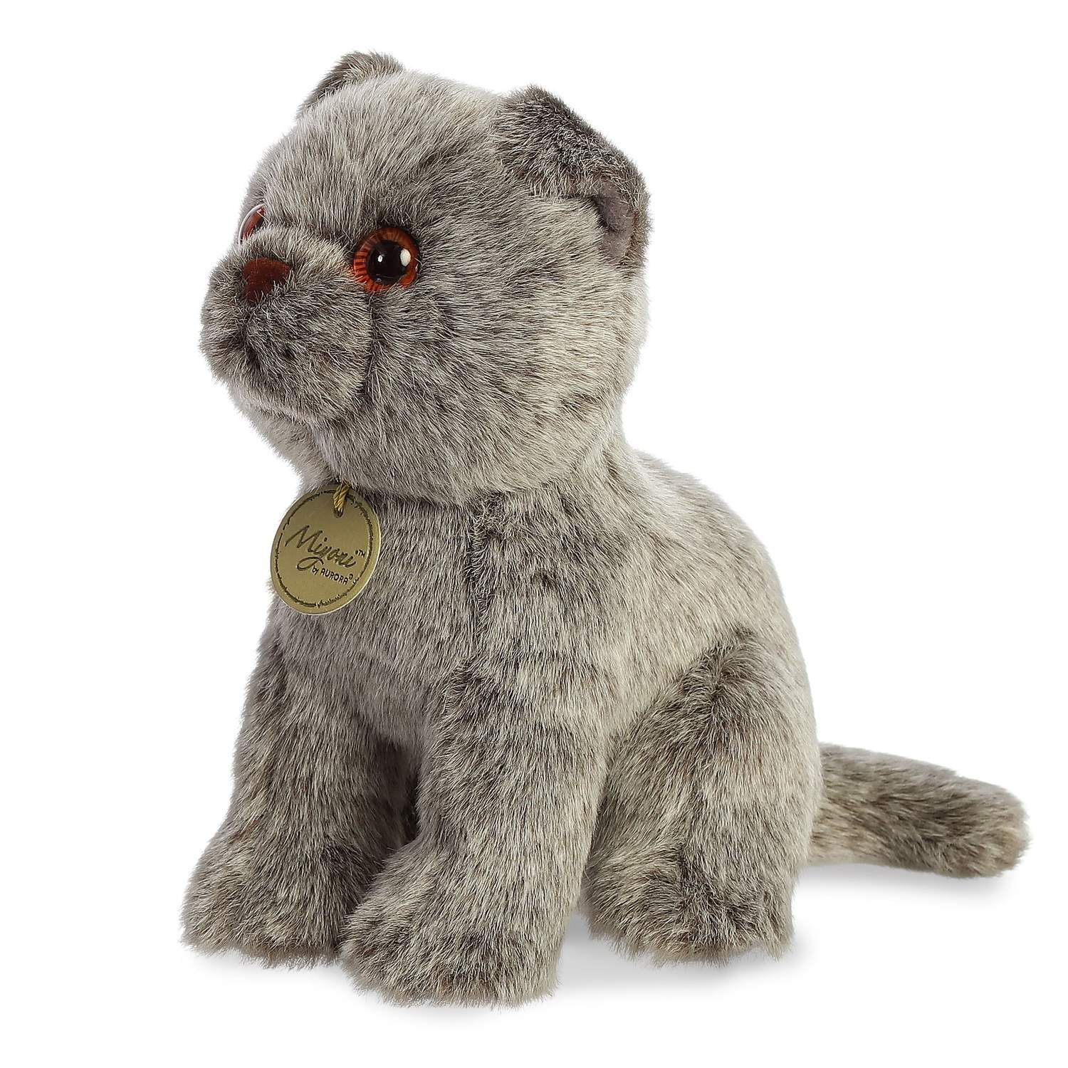 Aurora Miyoni Soft Toy Scottish Fold Cat, 22 Cm