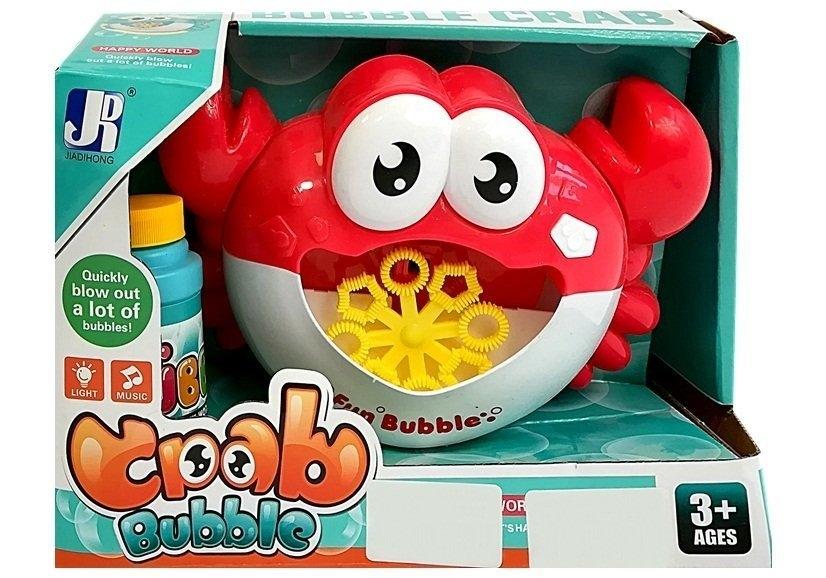 Automatisk Crab Bubble Maker: Röd, 8-håls, ljus- och ljudeffekter