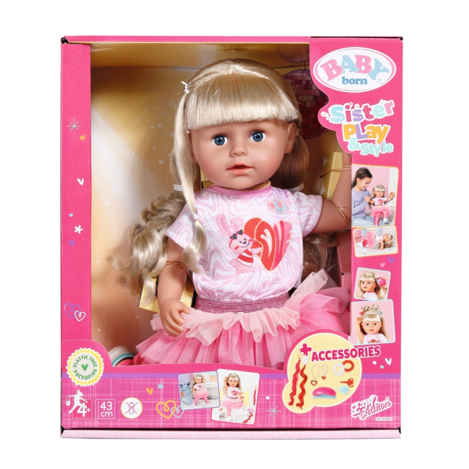 Baby Born Sister Doll Style & Play Blond, 43 Cm