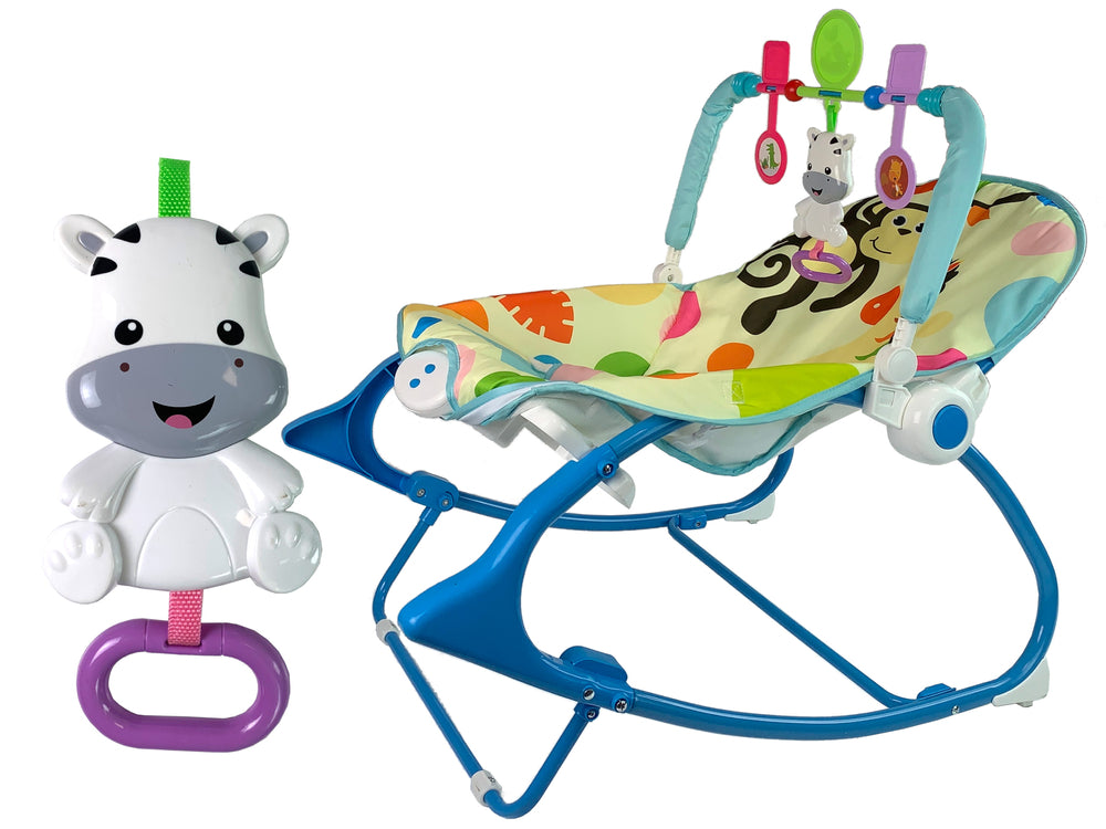 Baby Rocker Chair 2-i-1, Blue Zebra, Ljud & Vibration