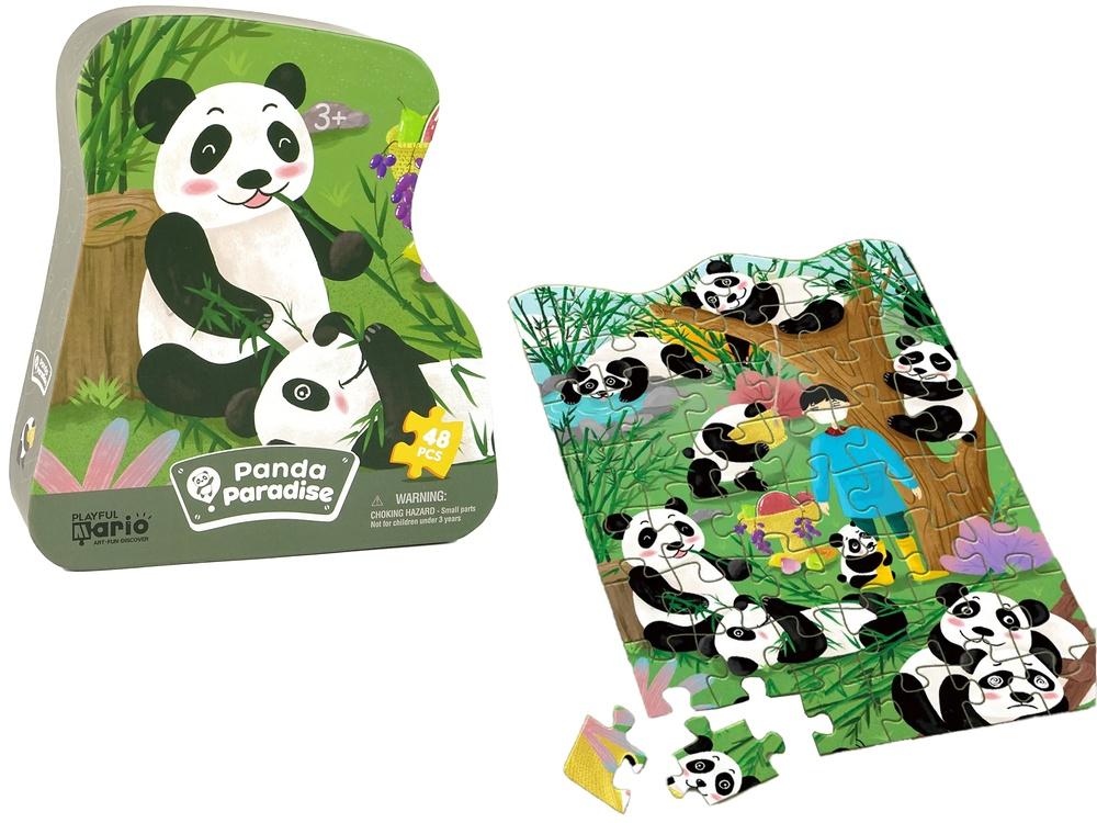 Bamboo Forest Panda Puzzle - 48 morsomme brikker for barn