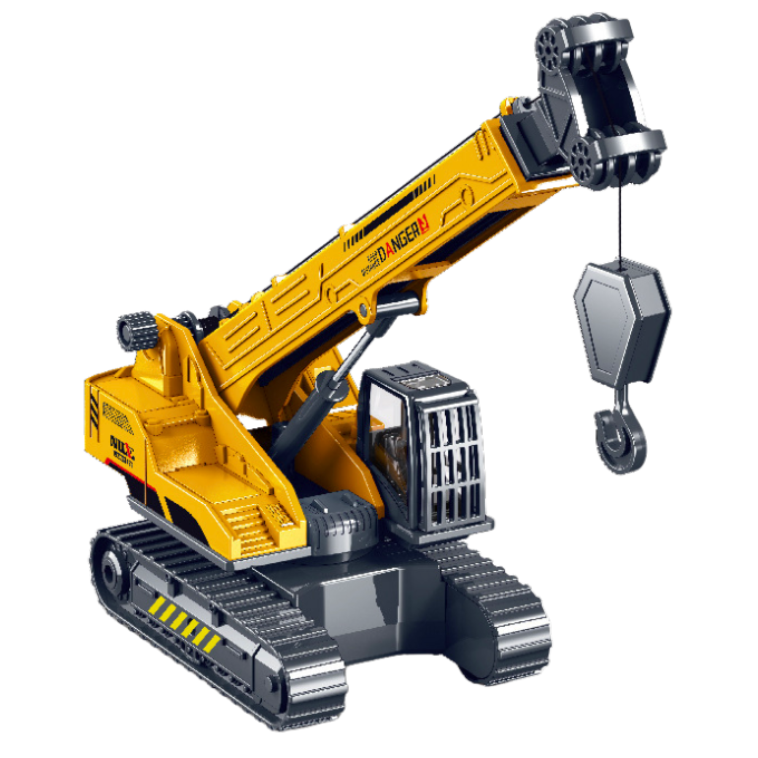 Bandkran, teleskopisk, 360° roterande hytt, gul