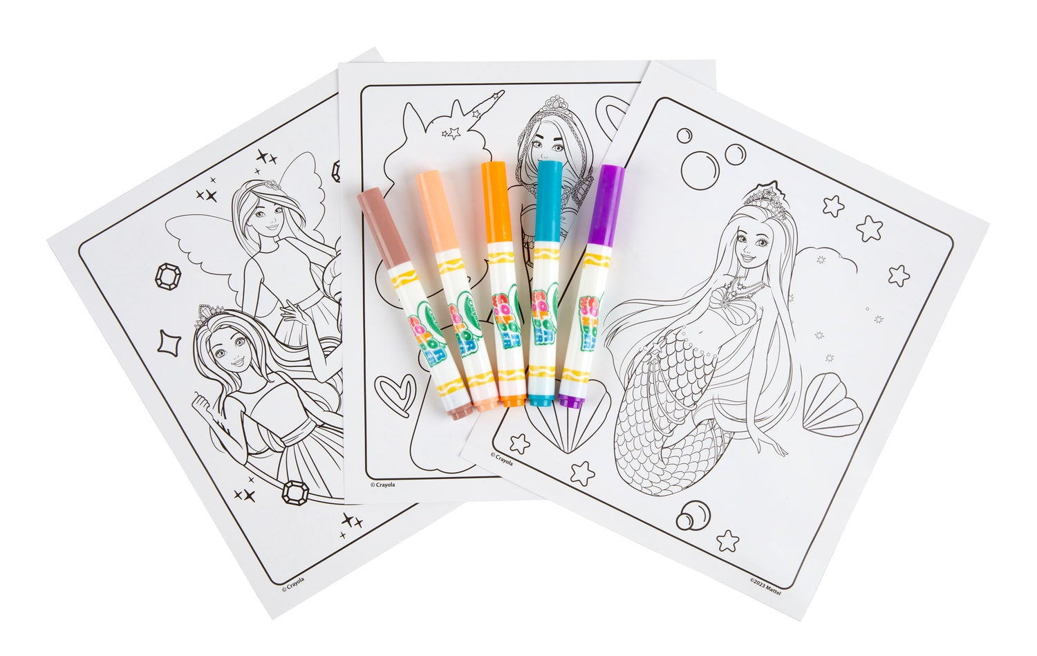 Barbie Color Wonder-pennor med 18 målarbilder