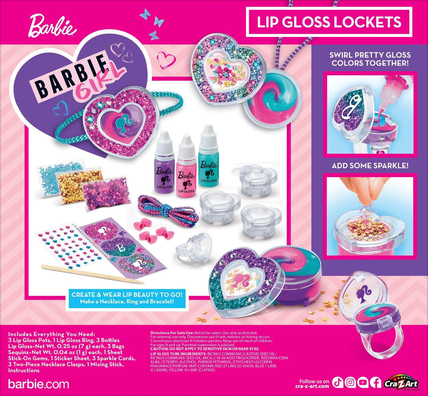 Barbie lipgloss medaljonsæt Sparkling Sweet Heart