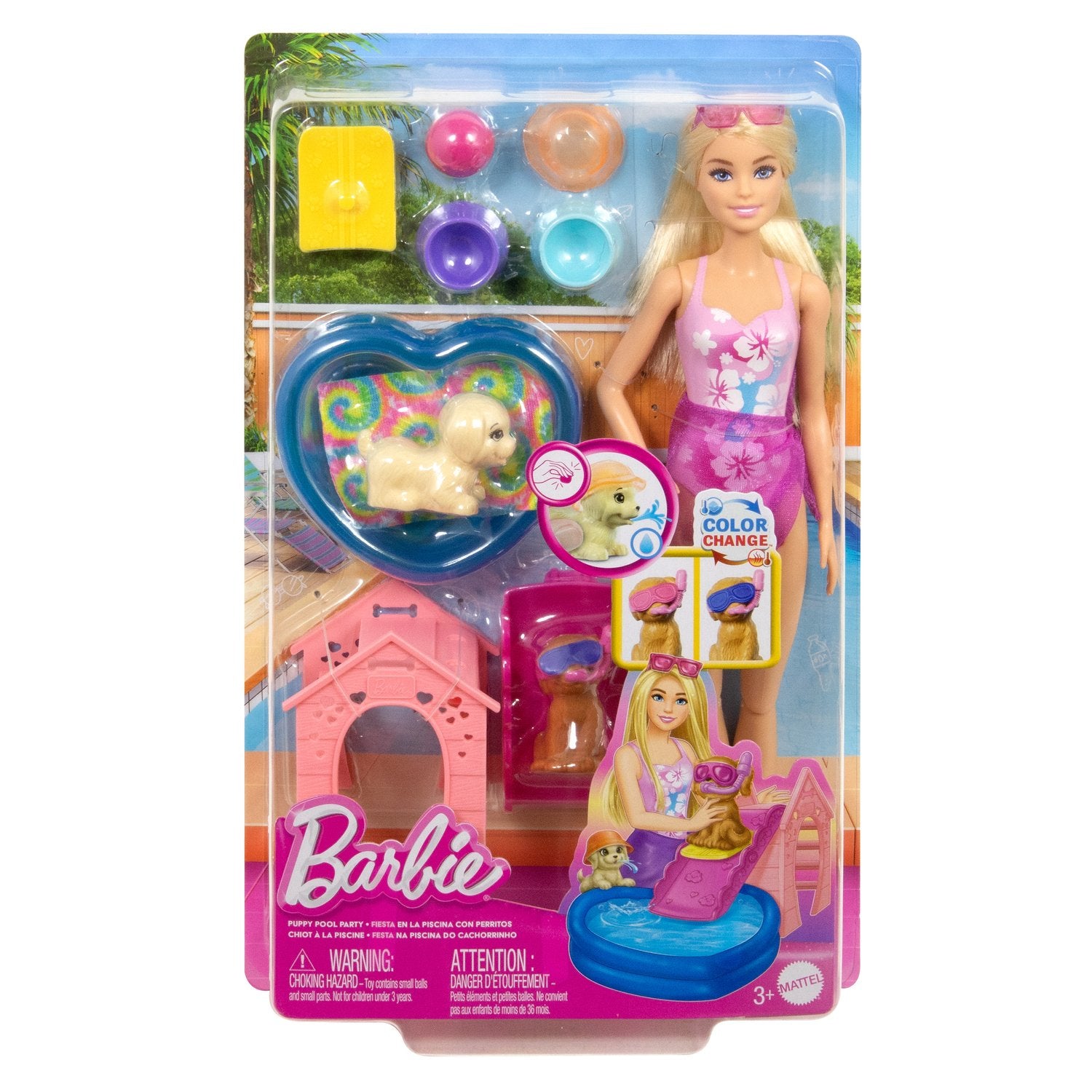 Barbie valppoollekset med färgskiftande hundar