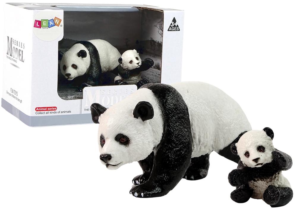 Bedårende Pandafigursett: Voksen og baby, perfekt for barn!