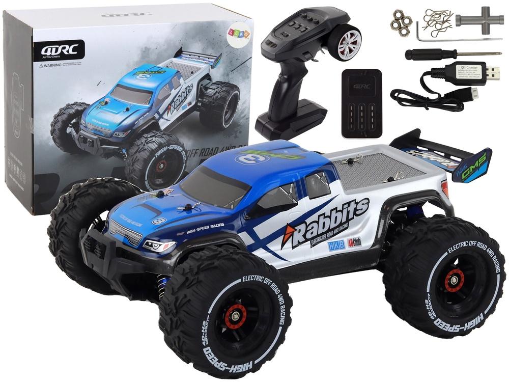 Blå 4WD RC terrängbil - High Speed, LED-ljus, 2,4G