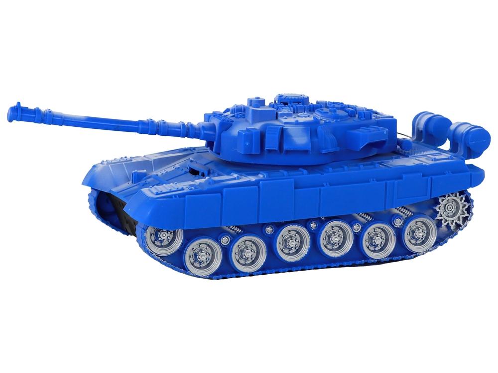 Blå R/C Tank 1:18 med lys, lyder, full bevegelse 27MHz