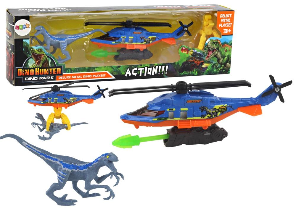 Blue Dino Helikopter Adventure Set: Utforsk og fang moro! 