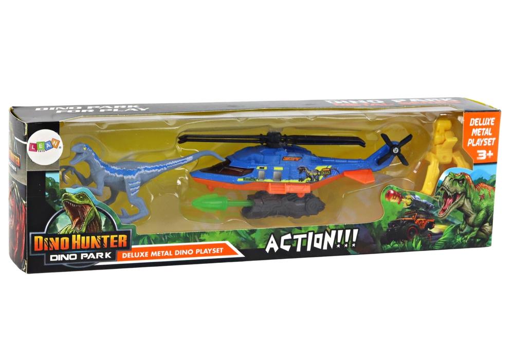 Blue Dino Helicopter Adventure Set: Utforska och fånga kul!