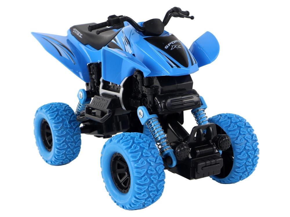 Blue XC Quad: Friktionsdrev, gummihjul, støddæmpere