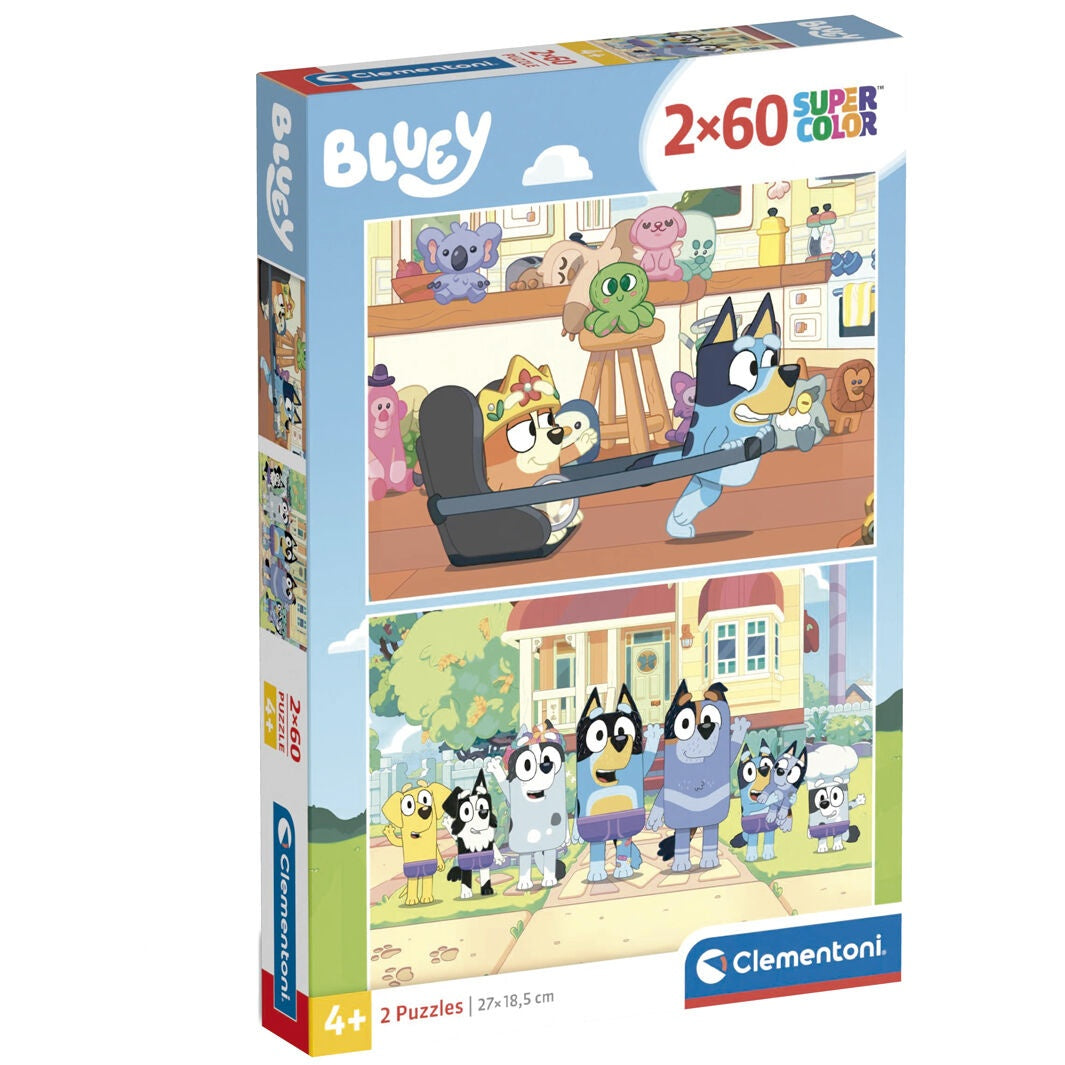 Bluey Puzzle 2-pack, 60 bitar vardera, kul för barn