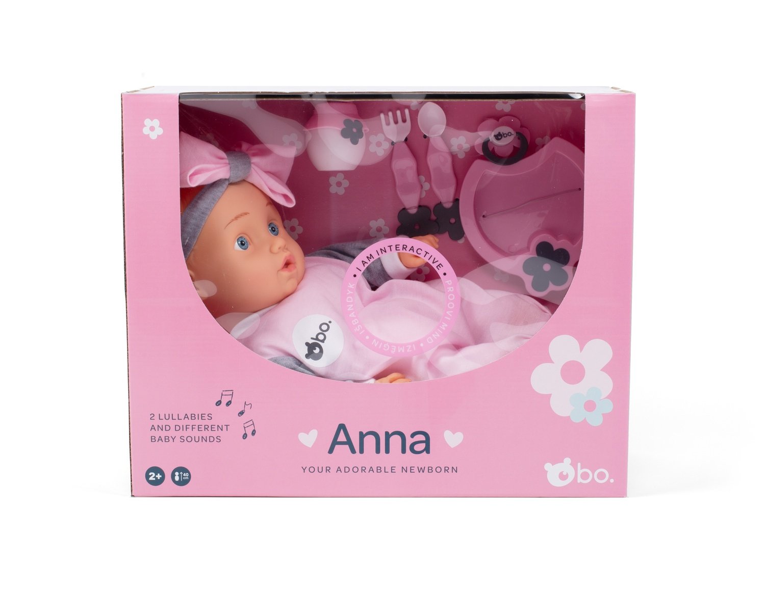 Ophold. Interaktiv babydukke Anna, 42 cm