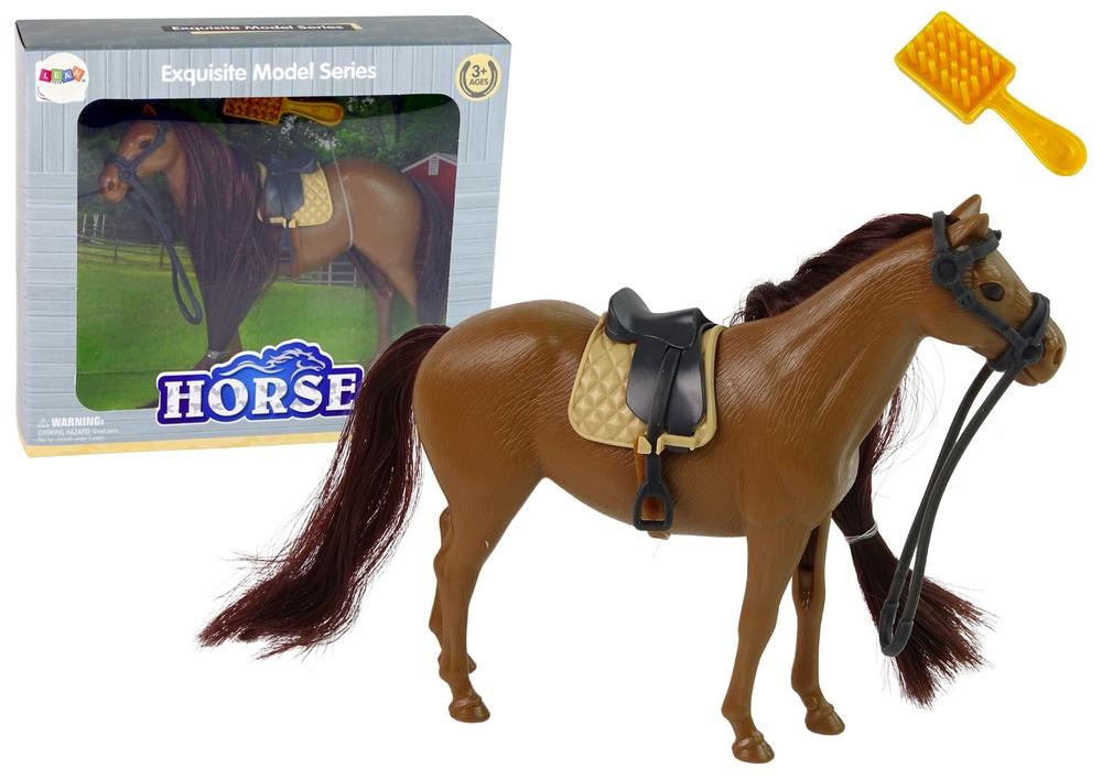 Brown Mane Combing Horse Figurine för fantasifull lek