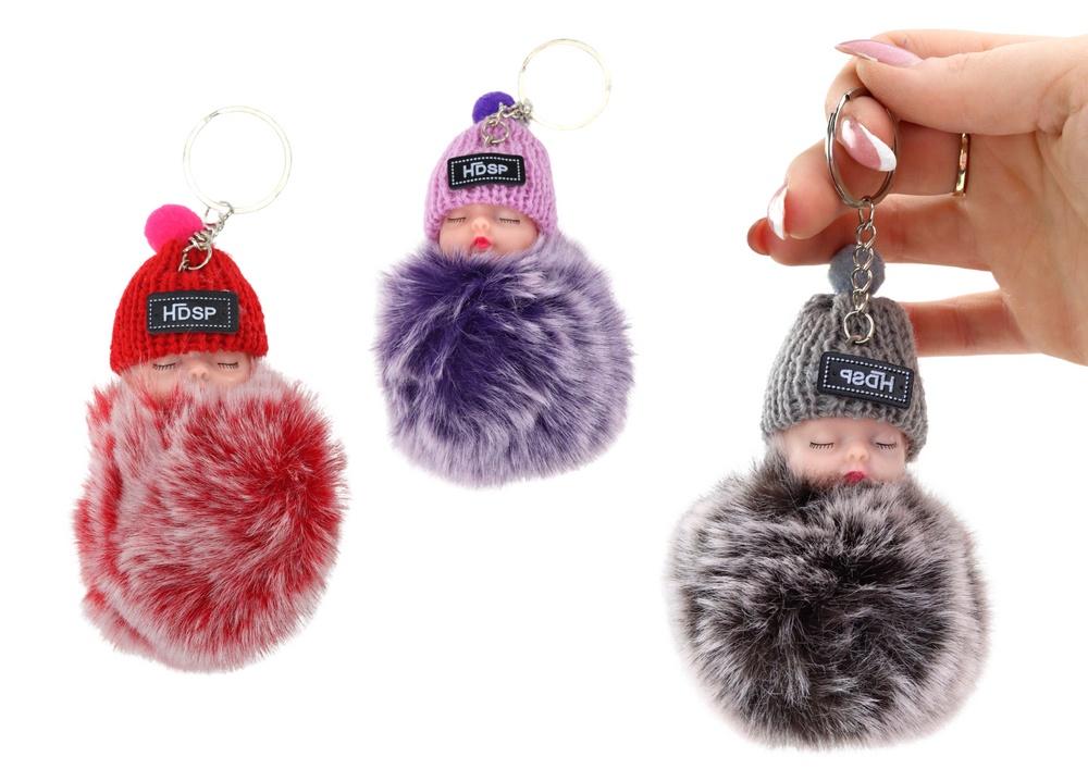 Charmig Pompom Doll Nyckelring: Färgglad, söt och praktisk