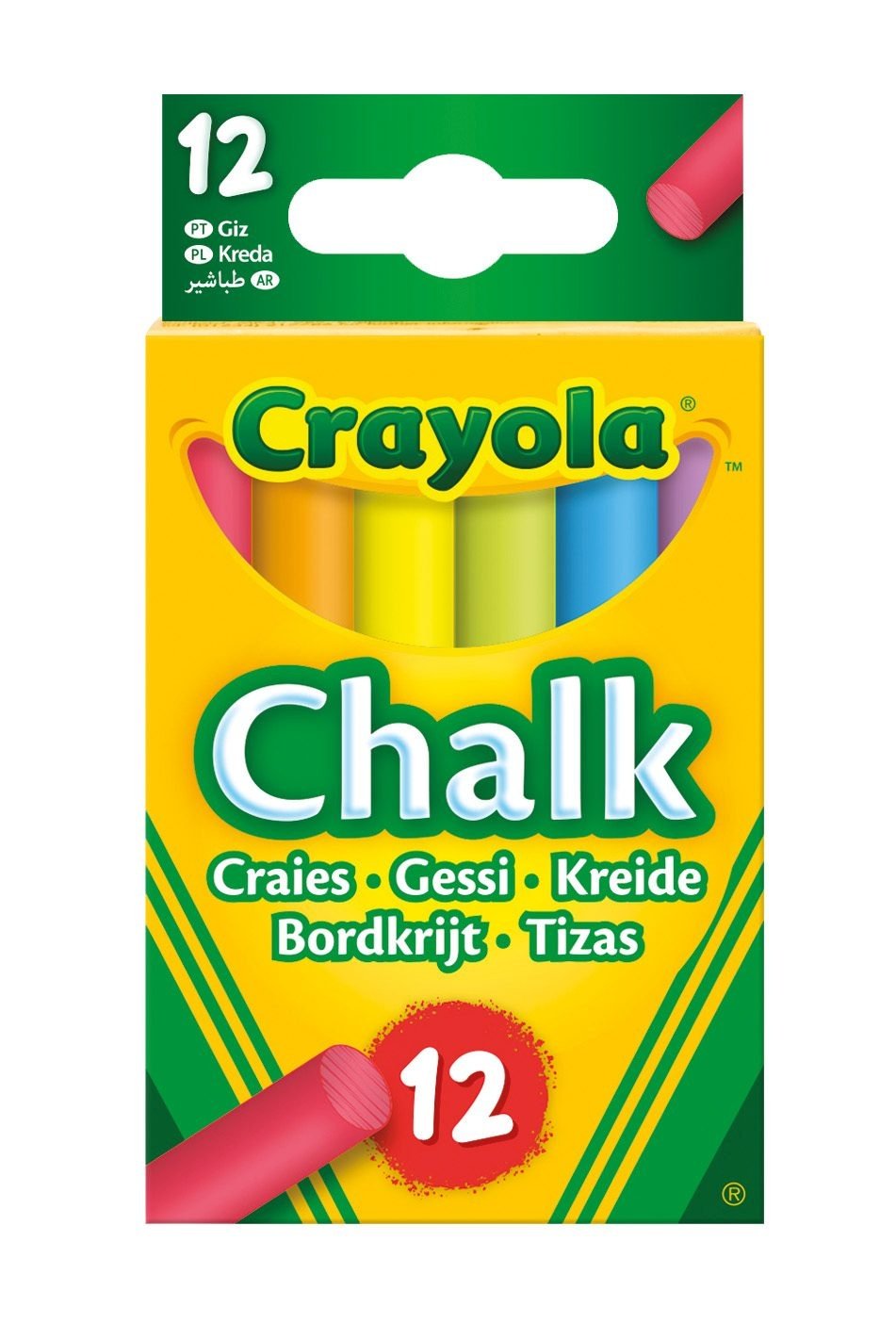 Crayola Anti Dust Colored Chalks, 12 st