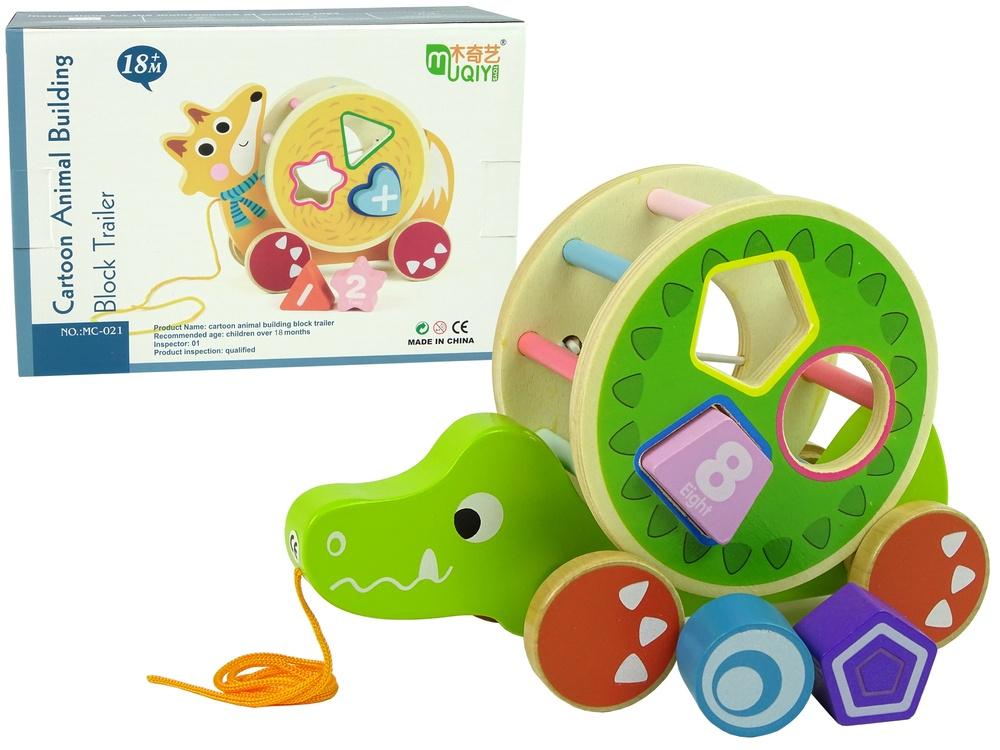 Crocodile Wooden Block Sorter: Trekk, sorter og ha det gøy å lære!