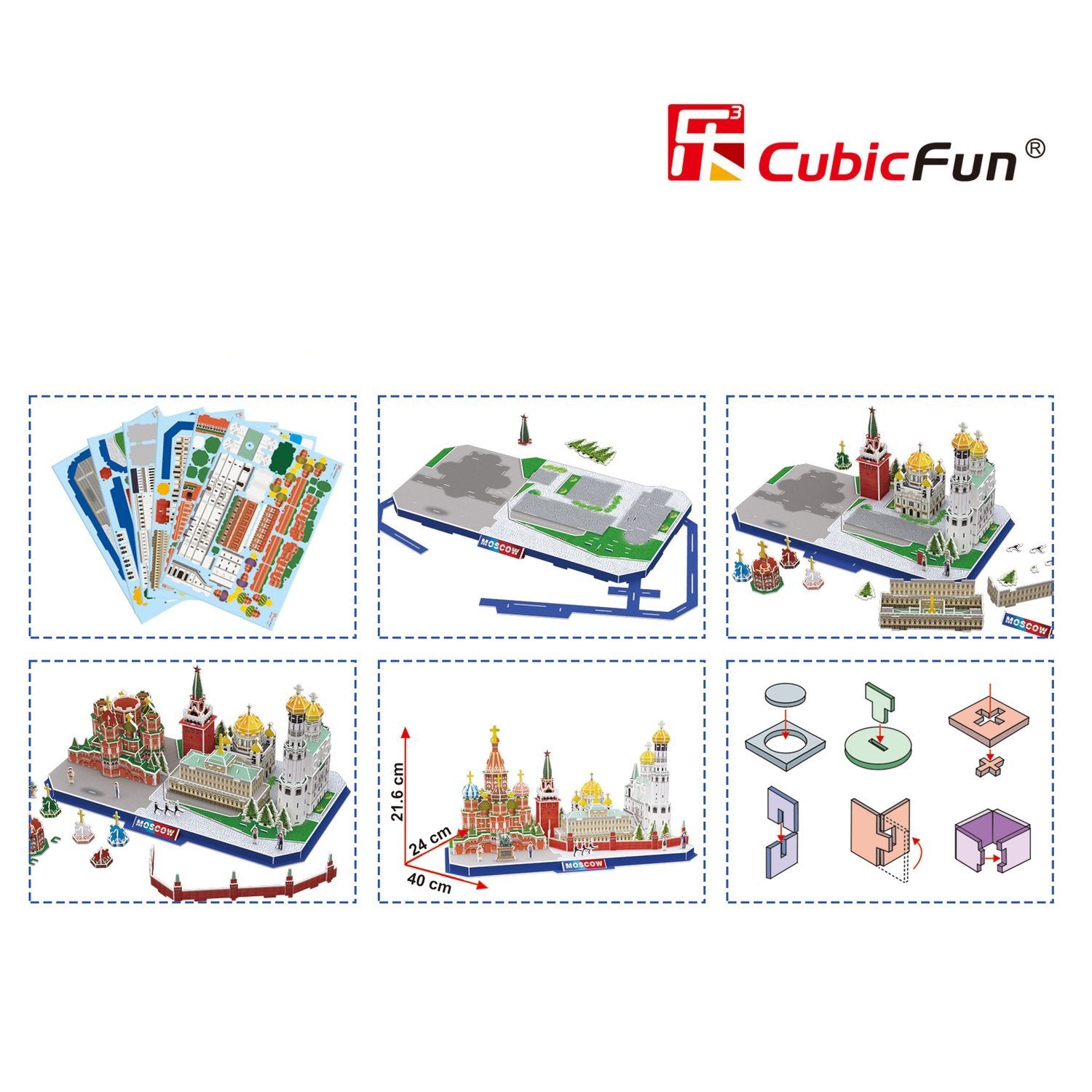 Cubicfun 3D-puslespil City Line Moskva