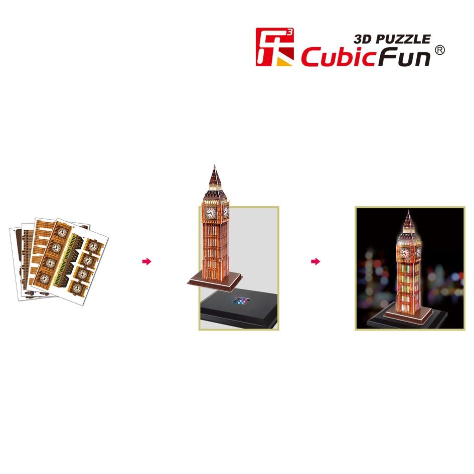 Cubicfun 3D-puslespil med led Big Ben