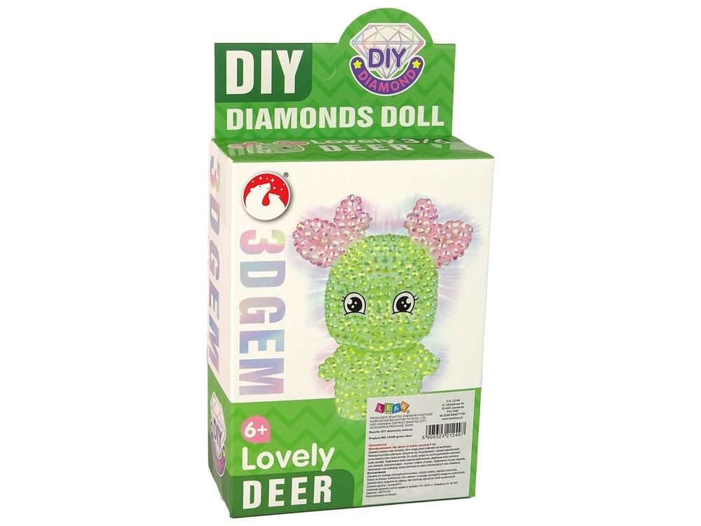 DIY Green Rendeer 3D Crystal Keyring Kit för alla åldrar