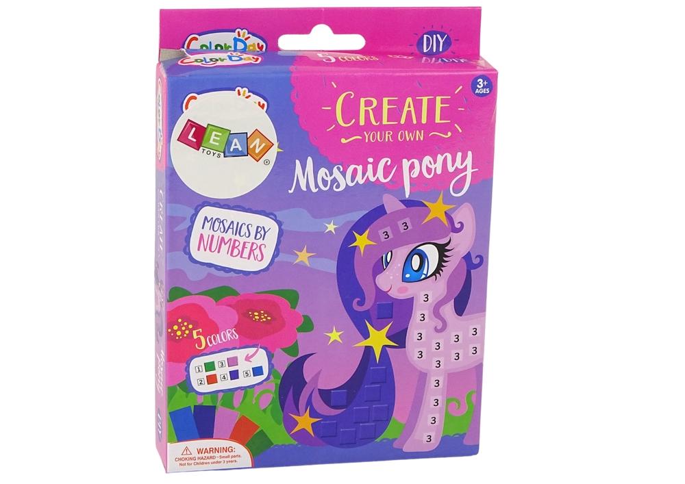 DIY Mosaic Pony Set: Kreativ moro med fargerike firkanter 