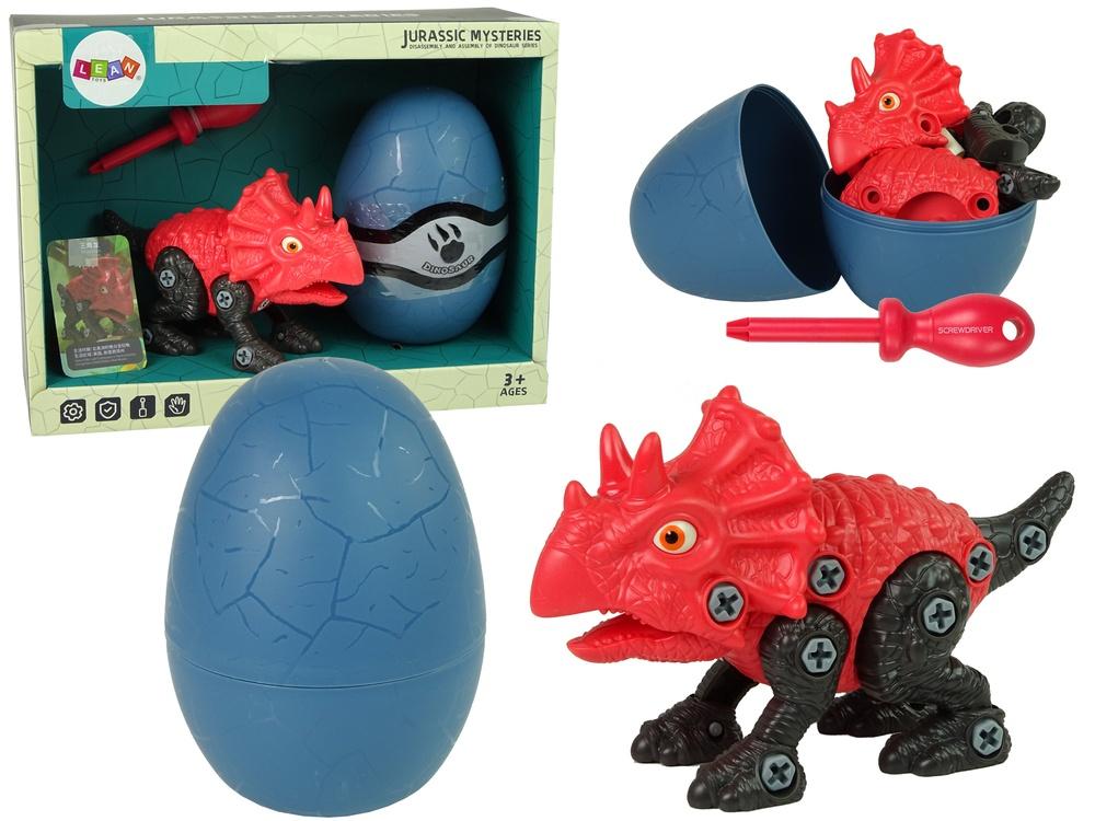 DIY Triceratops dinosaursett med egg og skrutrekker for barn