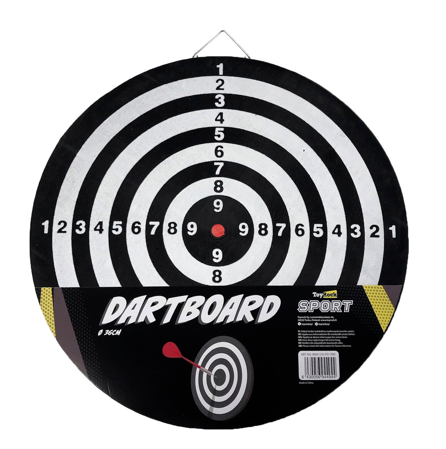 Darttavla med 36 cm diameter för skoj och övning