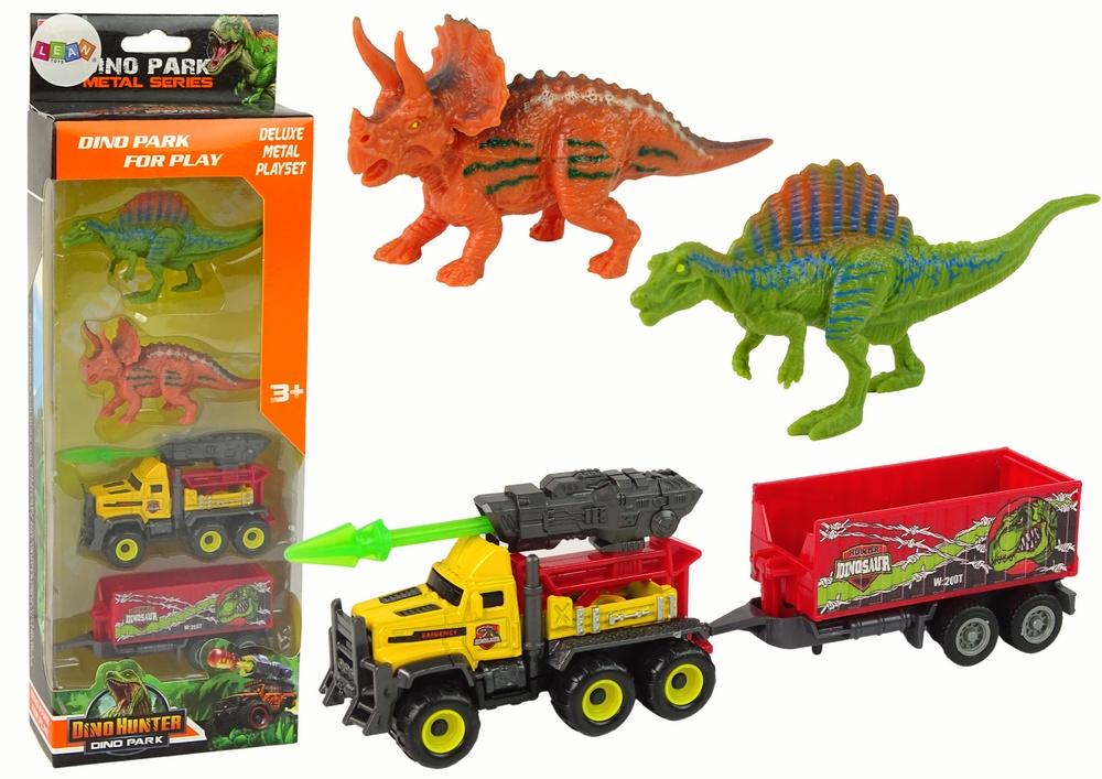 Dinosaur Adventure Set: Rakettbil, Trailer, 2 Dinos