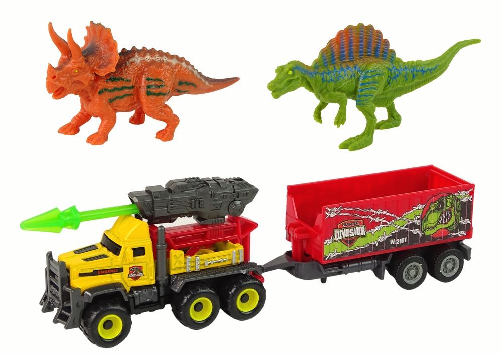 Dinosaur Adventure Set: Rakettbil, Trailer, 2 Dinos