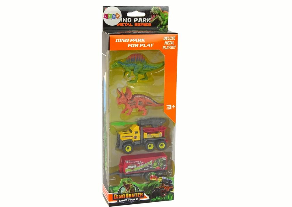 Dinosaur Adventure Set: Rakettbil, Trailer, 2 Dinos