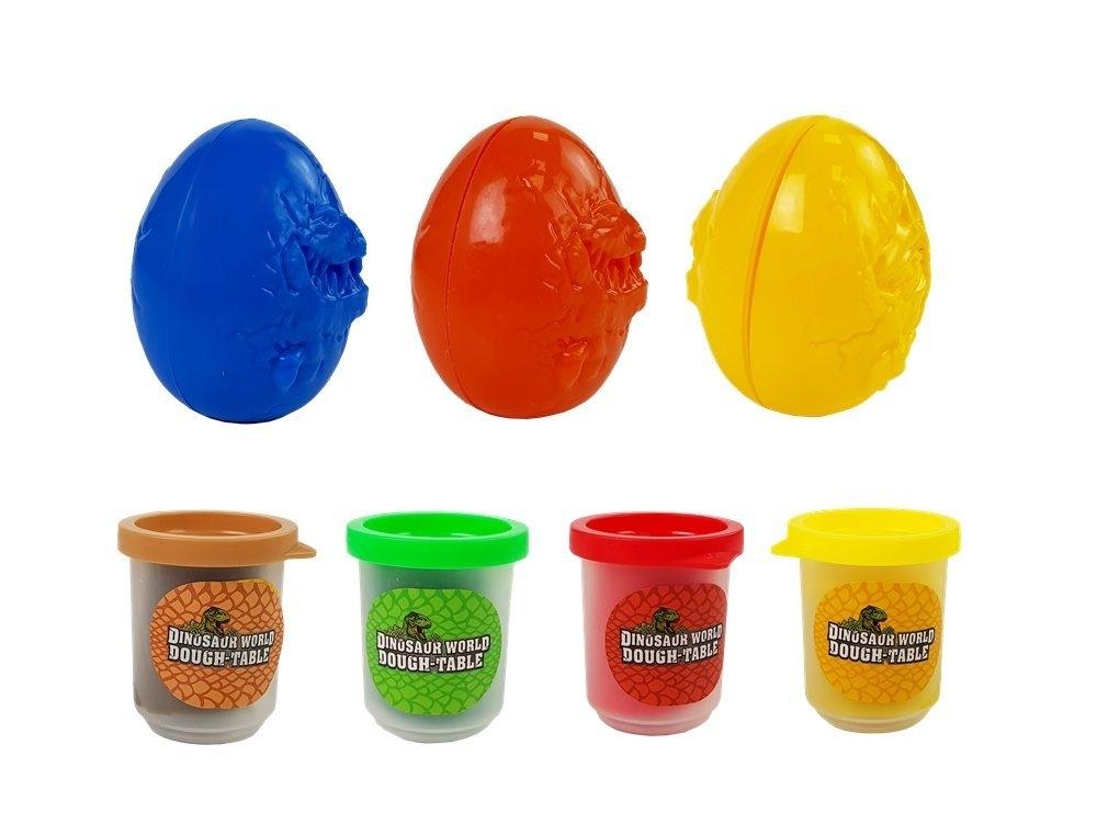 Dinosaur Play Dough Set: 12 delar, 4 färger, kreativt roligt