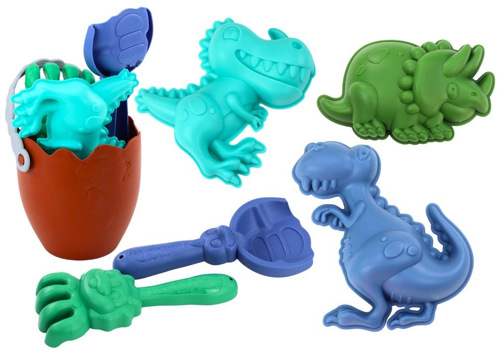 Dinosaurie Sand Set: Ägghink, Rake, Spatel & Molds Fun