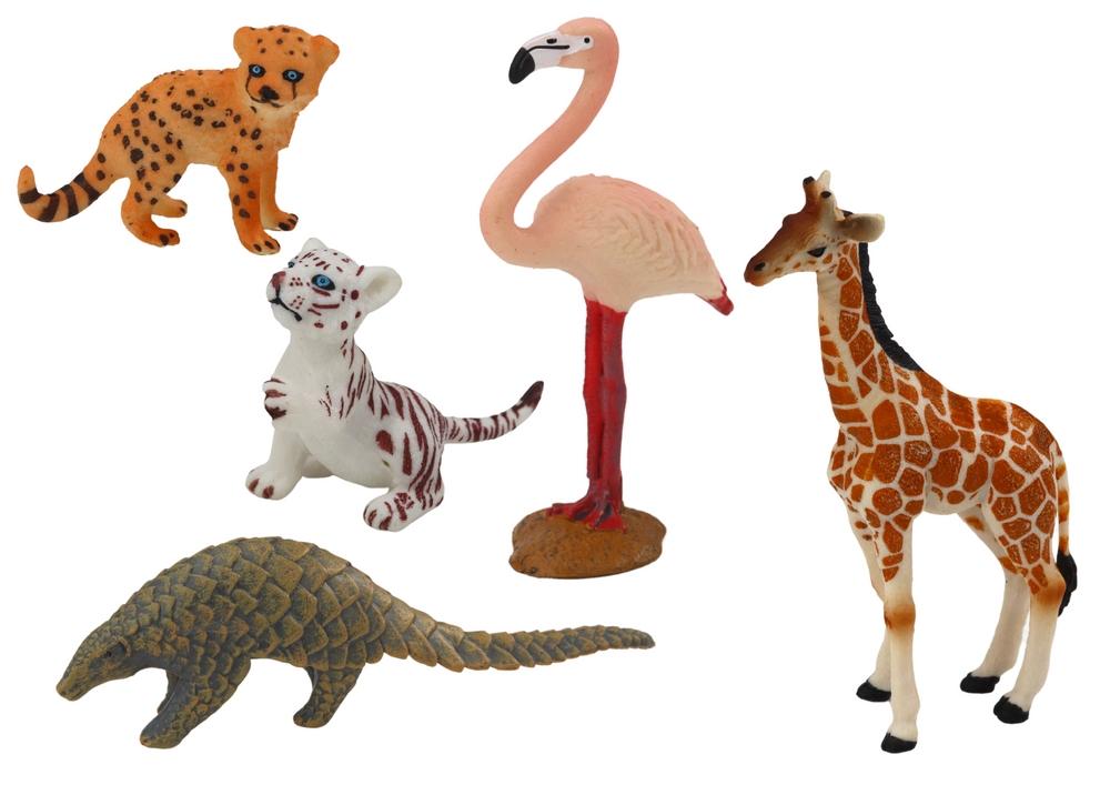 Dyrefigurer: Giraffe, Flamingo, Elephant, Tiger 