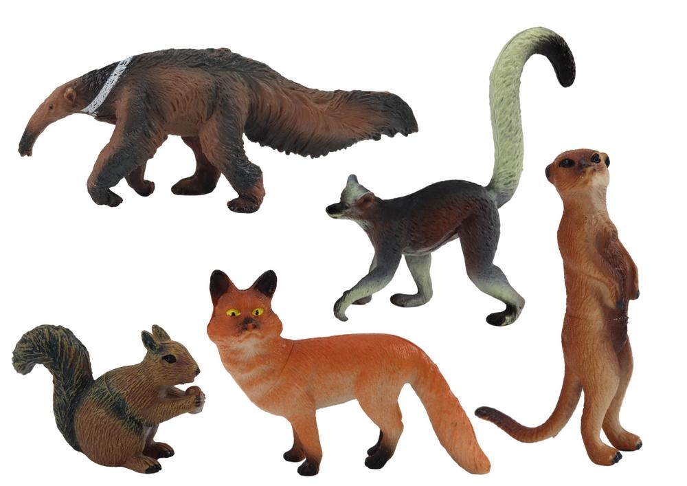 Djurfigurer Set: Ekorre, Meerkat, Fox & More