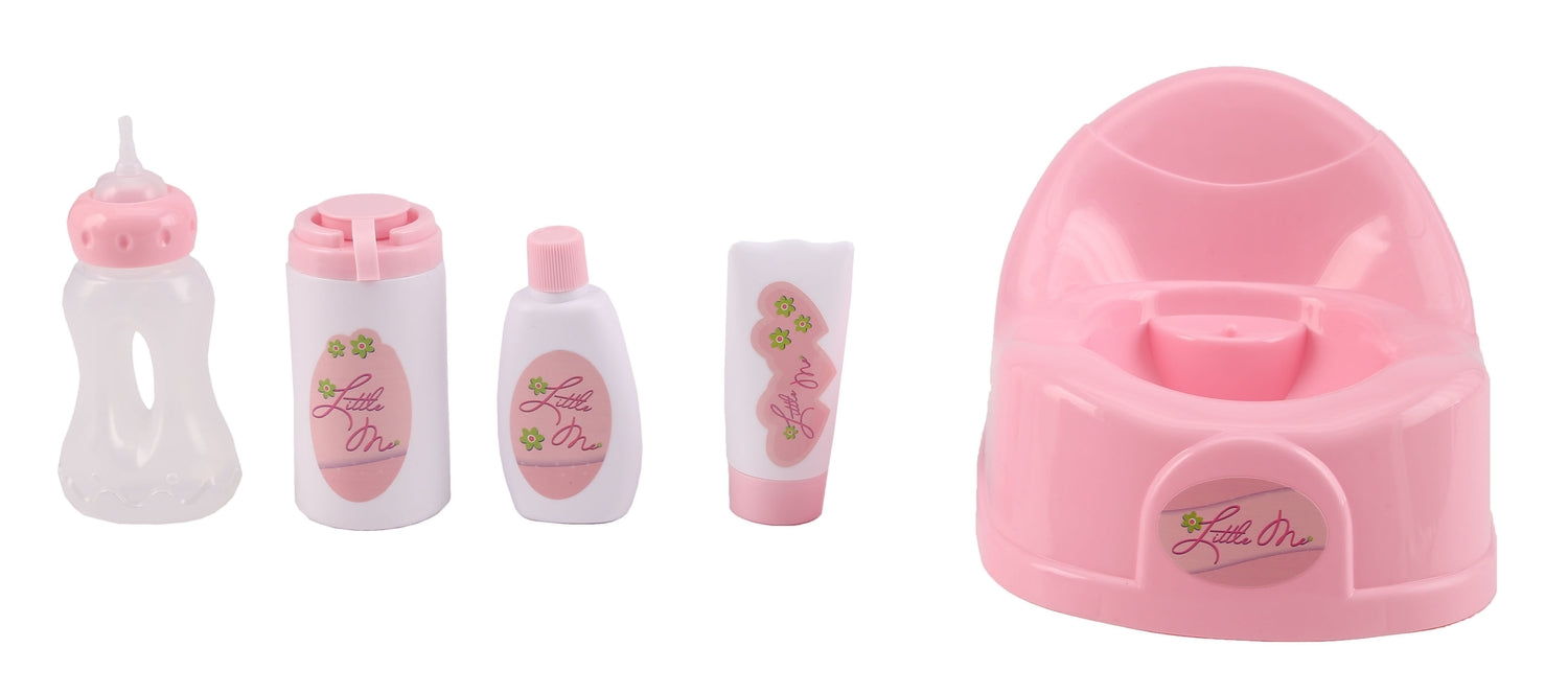 Dockkrukaset med tillbehör, rosa, åldrar 3+