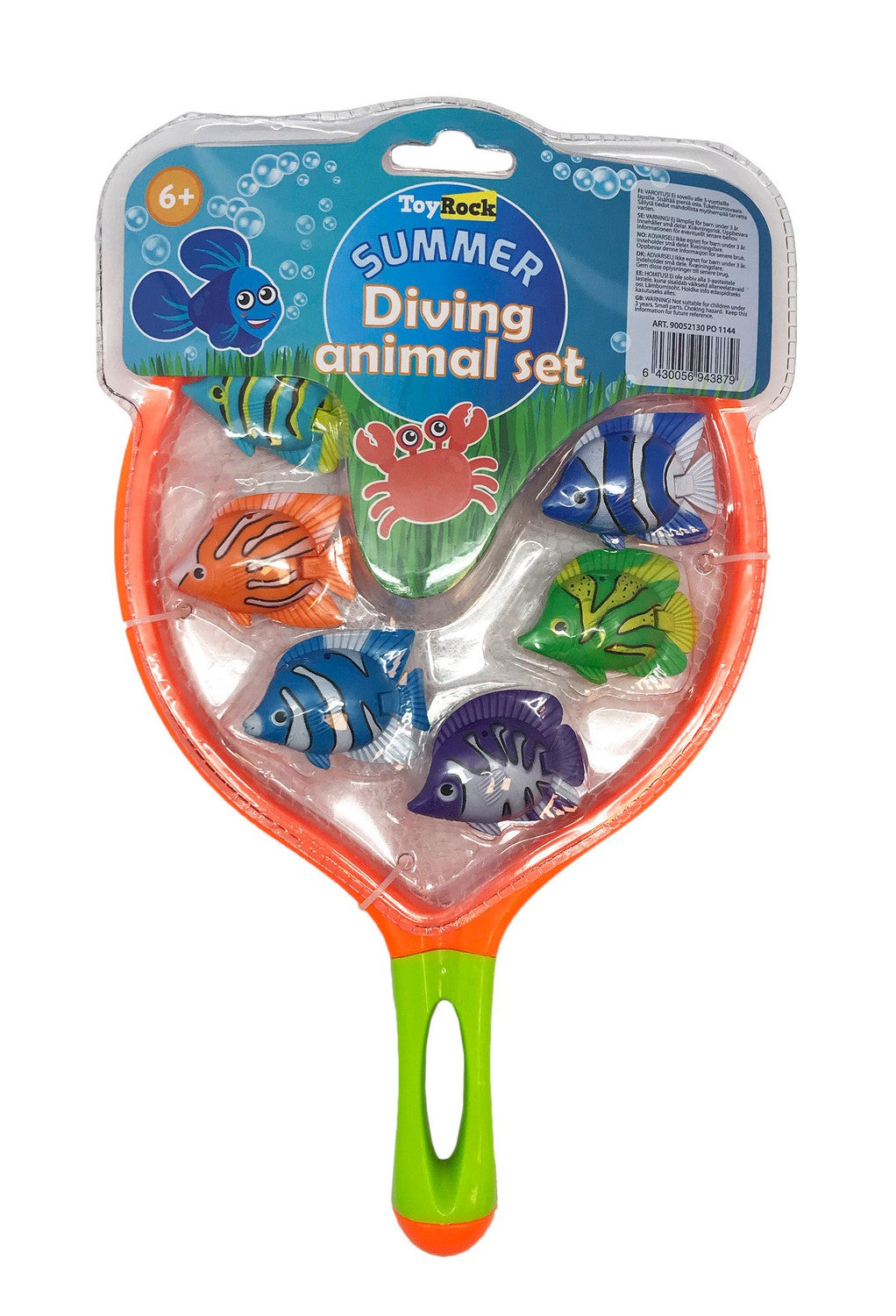 Dykfiskleksak med nät för poolkul