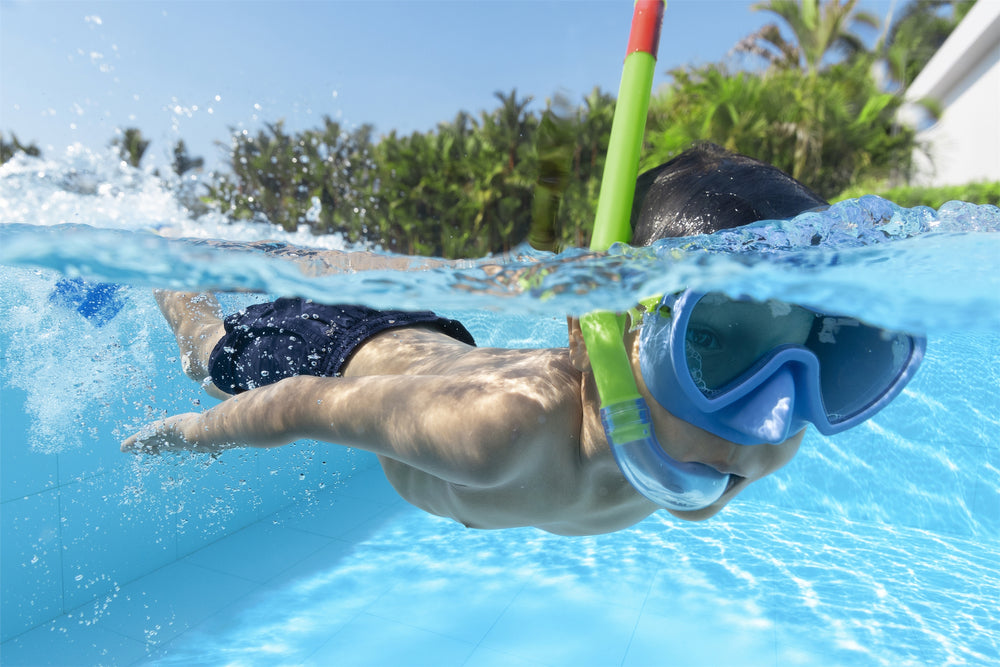 Dykning Set Blå Mask, fenor, Snorkel