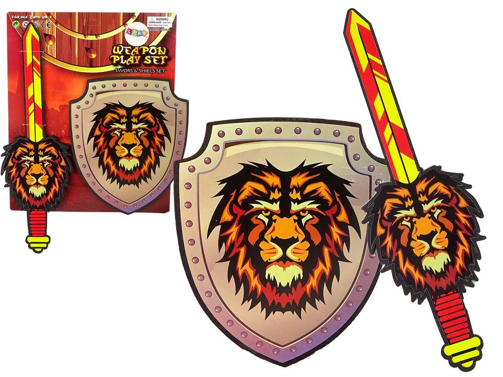 EVA Foam Knight Set: Sword and Shield with Lion Emblem