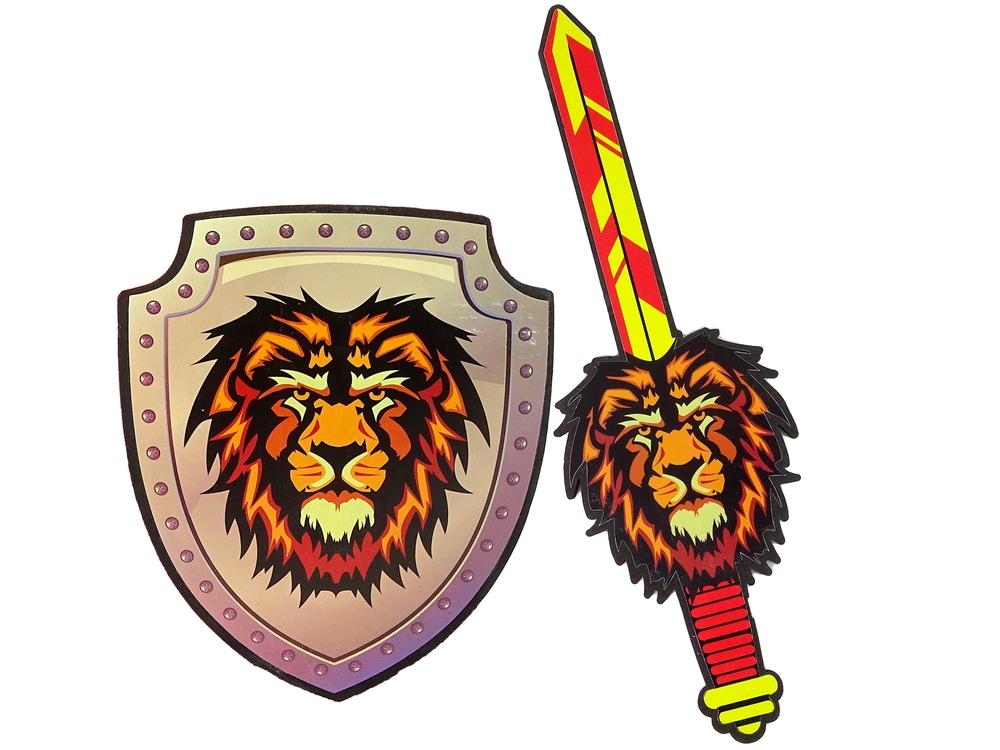 EVA Foam Knight Set: Sword and Shield with Lion Emblem