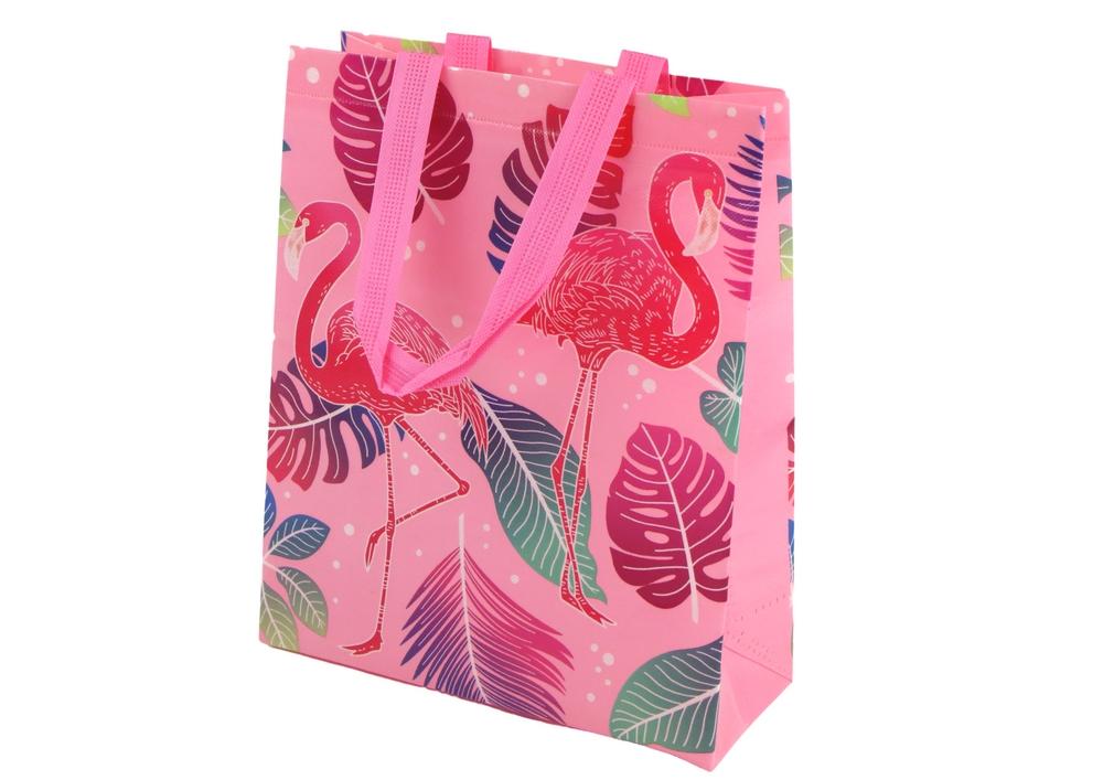 Elegant Pink Flamingo presentpåse - 30,5 cm x 24,5 cm x 10 cm