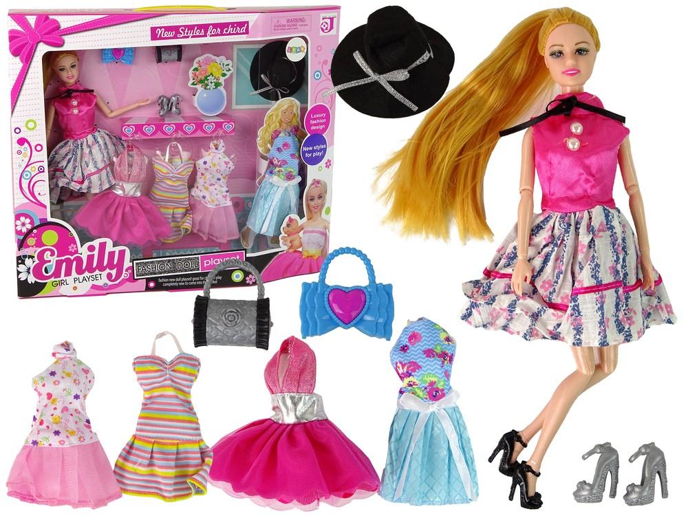 Emily Doll Set: Avtakbare kjoler, tilbehør og mer!