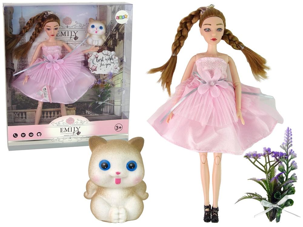 Emily Doll med flätor, kattungar och blommor - Kreativt lekset