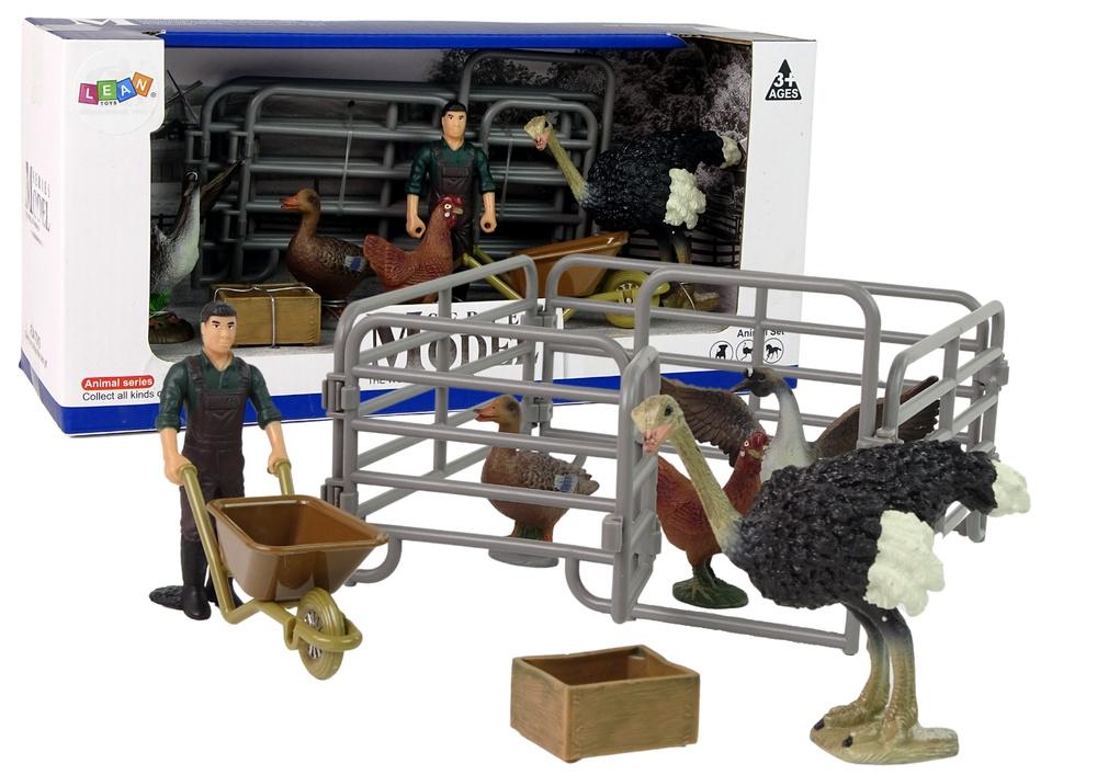 Farm Animal Figure Set: Farmer, Birds &amp; More for Kids