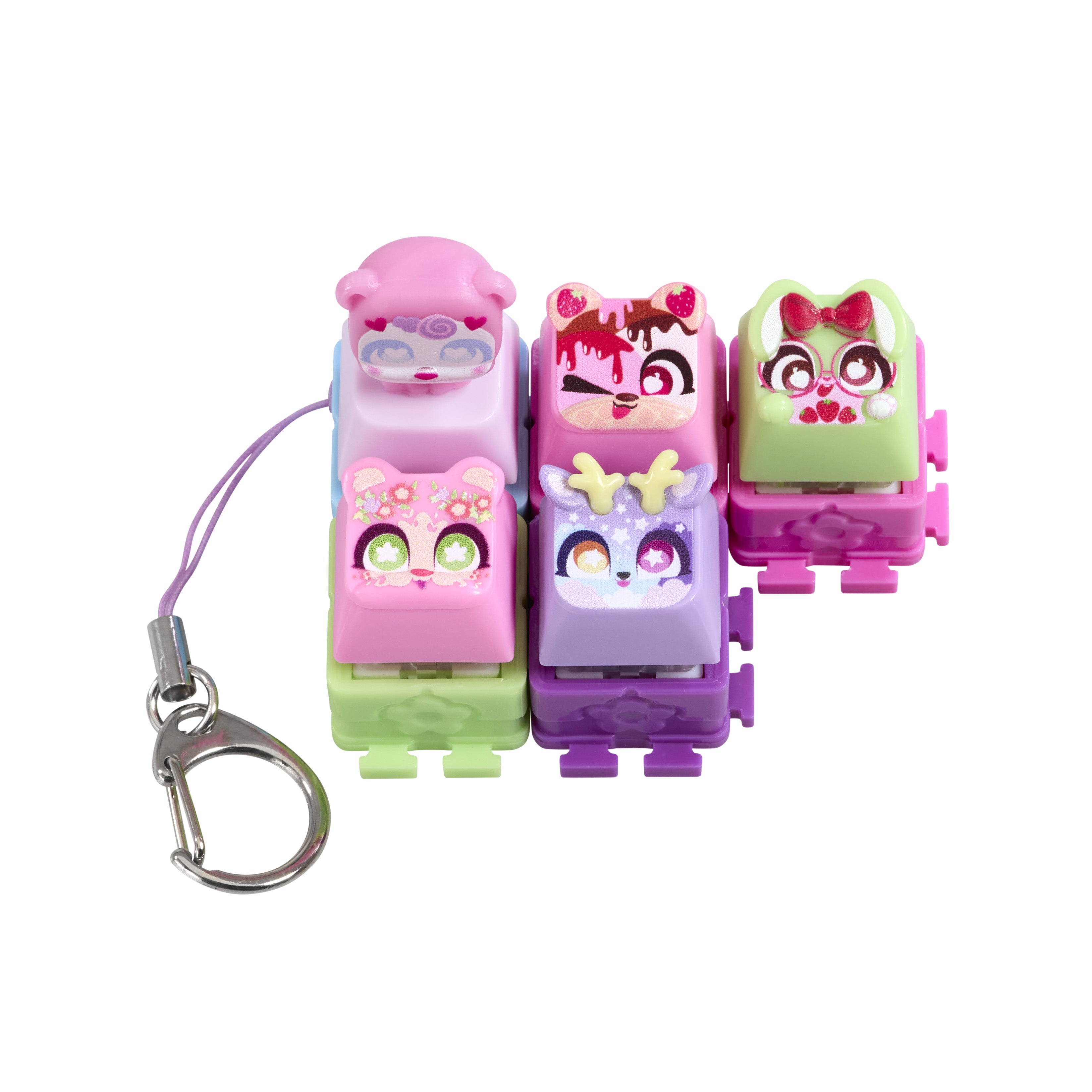 Fidget Nyckelringsset, Clicky & Regular, 5-pack